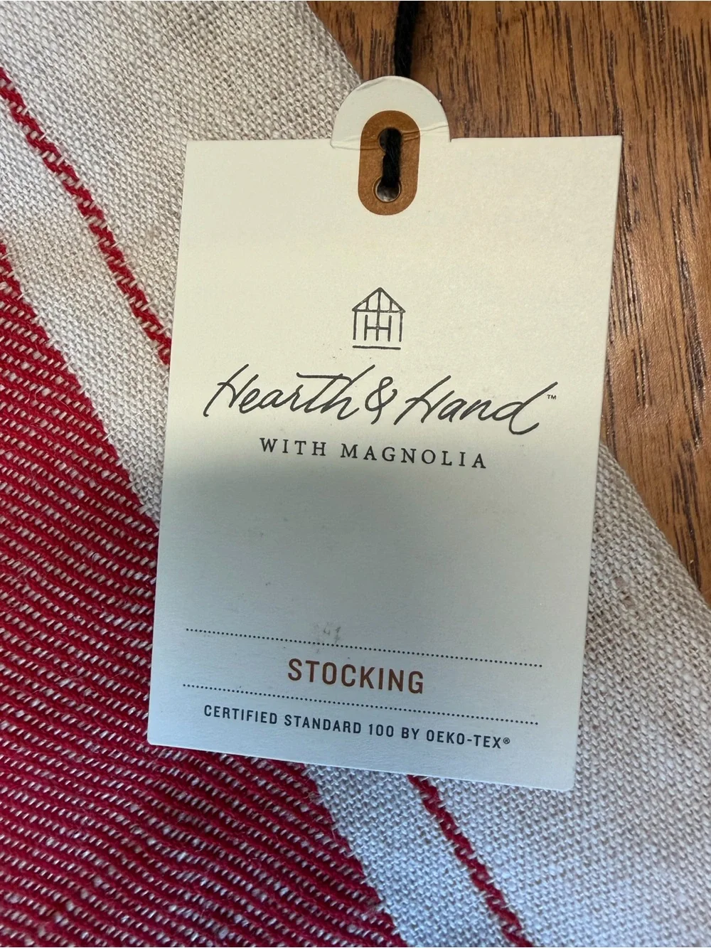 Hearth & Hand Farmhouse Red Stripe Holiday Stocking